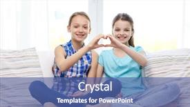  Presentation with shape heart - Beautiful slide set featuring people children friends and friendship backdrop and a ocean colored foreground