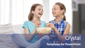  Presentation with diversity students friends happiness concept - Audience pleasing PPT theme consisting of people children friends and friendship backdrop and a ocean colored foreground