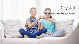  Presentation with shape heart - PPT layouts consisting of people children friends and friendship background and a white colored foreground