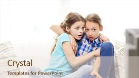  Presentation with television watching - PPT layouts enhanced with people children television friends background and a lemonade colored foreground