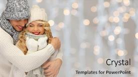  Presentation with merry christmas and new year - Presentation theme enhanced with people christmas holidays and new background and a mint green colored foreground