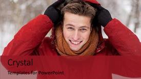  Presentation with season - PPT layouts with people christmas winter and season background and a crimson colored foreground