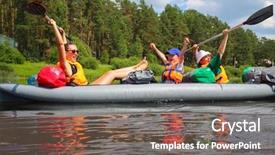  Presentation with boat river - Beautiful theme featuring people cildren - two women and little boy backdrop and a gray colored foreground