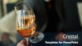  Presentation with wine - Slide deck consisting of people-clinking-with-wine-glasses background and a navy blue colored foreground