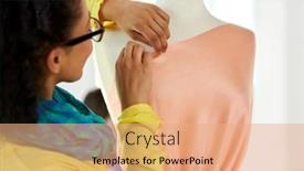  Presentation with tailoring - Cool new presentation with people-clothing-and-tailoring-concept backdrop and a coral colored foreground