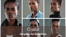  Presentation with people collage - Slides with people-collage-portrait-single background and a tawny brown colored foreground