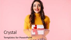  Presentation with sportswoman boxing woman - Slide deck with people colored boxes - beautiful young woman wearing colorful background and a  colored foreground