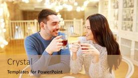  Presentation with dating - PPT theme consisting of people-communication-and-dating-concept background and a coral colored foreground