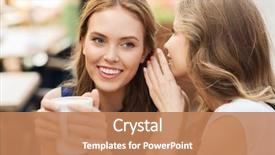  Presentation with tea coffee - Theme consisting of people communication and friendship concept background and a coral colored foreground