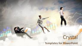  Presentation with rope - Theme enhanced with people competing - image of three businesspeople background and a cream colored foreground