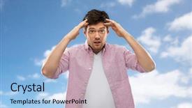  Presentation with blue sky - Presentation enhanced with people concentration and mind concept background and a light blue colored foreground