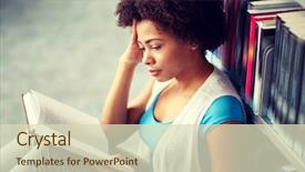  Presentation with education school literature reading - Presentation featuring people concept - african american background and a  colored foreground