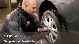  Presentation with mechanic car service repair maintenance - Audience pleasing slides consisting of people concept - auto mechanic man backdrop and a dark gray colored foreground