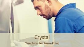  Presentation with mechanic car service repair maintenance - PPT theme with people concept - auto mechanic man background and a soft green colored foreground