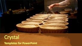  Presentation with baking - Slide deck consisting of making bread and pouring flour background and a tawny brown colored foreground