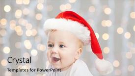  Presentation with christmas holidays - Slides enhanced with people concept - beautiful little baby background and a  colored foreground