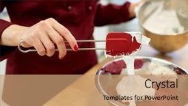  Presentation with pastry chef - Amazing slide set having people concept - chef add backdrop and a coral colored foreground