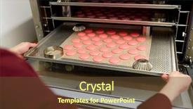  Presentation with cooking chef - Colorful PPT theme enhanced with people concept - chef with macarons backdrop and a  colored foreground