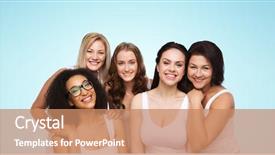  Presentation with women body - Amazing presentation having positive and people concept - group backdrop and a coral colored foreground