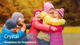  Presentation with happy kids - Colorful PPT layouts enhanced with people concept - group of happy backdrop and a ocean colored foreground