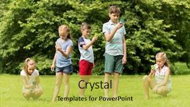  Presentation with internet addiction - PPT layouts enhanced with people concept - group of kids background and a yellow colored foreground