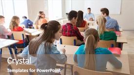  Presentation with cognitive theory learning concept - Cool new slide set with people concept - group of students backdrop and a coral colored foreground