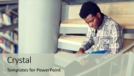  Presentation with african american high school - Audience pleasing slide set consisting of people concept - happy african american backdrop and a soft green colored foreground