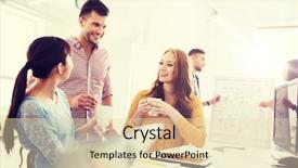  Presentation with people - PPT theme consisting of people concept - happy creative tea background and a lemonade colored foreground