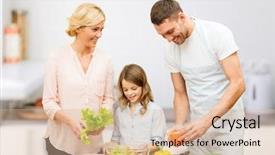  Presentation with philippines food festival - Presentation design with people concept - happy family cooking background and a coral colored foreground