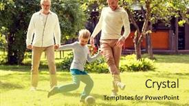  Presentation with family and home love concept - Presentation consisting of people concept - happy family playing background and a yellow colored foreground