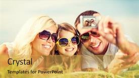  Presentation with family children - Cool new PPT theme with people concept - happy family backdrop and a  colored foreground