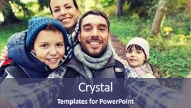  Presentation with tourism selfie - Slide set consisting of people concept - happy family background and a ocean colored foreground