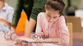  Presentation with education children technology science - Colorful theme enhanced with people concept - happy girl writing backdrop and a coral colored foreground
