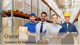  Presentation with international business - Amazing presentation theme having people concept - happy international backdrop and a coral colored foreground