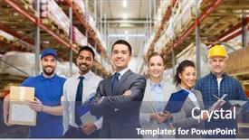  Presentation with international business - Audience pleasing presentation theme consisting of people concept - happy international backdrop and a ocean colored foreground