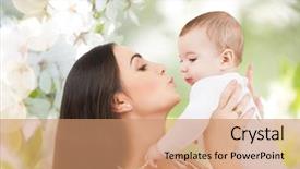  Presentation with summer winter autumn spring - PPT theme featuring people concept - happy laughing baby background and a coral colored foreground