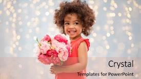  Presentation with african people - Beautiful PPT theme featuring people concept - happy little african backdrop and a coral colored foreground