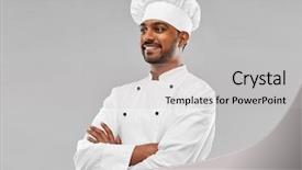  Presentation with cooking chef - Amazing slide set having scook - cooking profession and people concept backdrop and a light gray colored foreground