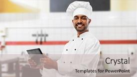  Presentation with indian restaurant - Amazing presentation having cooking technology and people concept backdrop and a soft green colored foreground