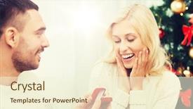  Presentation with engagement - Slide deck with people concept - happy man background and a cream colored foreground