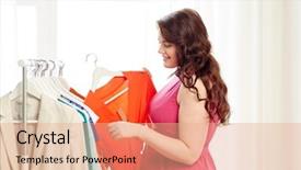  Presentation with clothing - PPT theme consisting of people concept - happy plus size background and a coral colored foreground