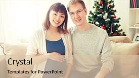  Presentation with christmas holidays - Amazing presentation having people concept - happy pregnant wife backdrop and a lemonade colored foreground