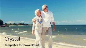  Presentation with family tourism - Slides having people concept - happy senior couple background and a lemonade colored foreground