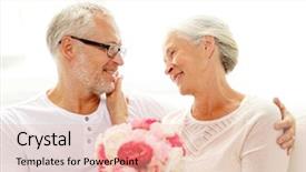  Presentation with happy holidays - PPT theme featuring birthday old man - family holidays age and people background and a lemonade colored foreground