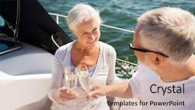  Presentation with sailing - Slide deck featuring boat or yacht deck floating background and a coral colored foreground