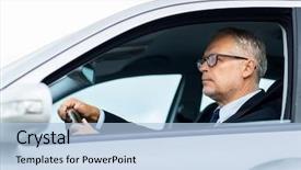  Presentation with automobile - PPT layouts consisting of people concept - happy senior background and a  colored foreground
