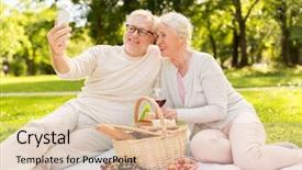  Presentation with old age - Presentation consisting of old age leisure and people background and a lemonade colored foreground