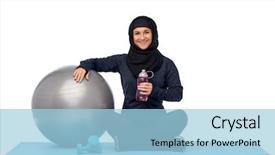  Presentation with people grief and mourning concept - Cool new slide set with people concept - happy smiling muslim backdrop and a light blue colored foreground