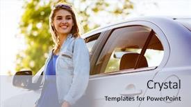  Presentation with teen driving - Colorful theme enhanced with people concept - happy smiling teen backdrop and a lemonade colored foreground