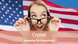  Presentation with teenage girl - Cool new PPT layouts with people concept - happy surprised young backdrop and a coral colored foreground